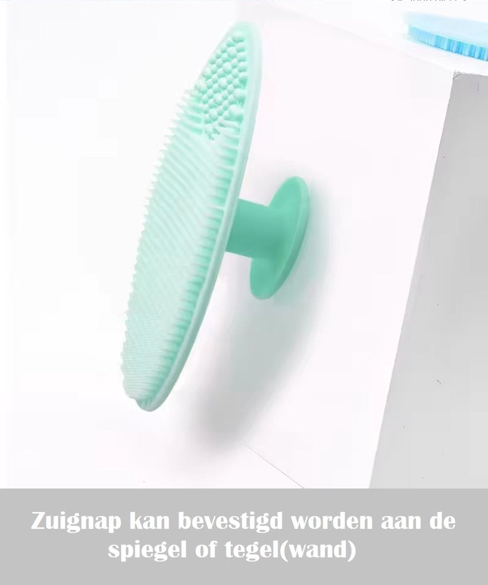 2 pièces-éponge de brosse de Massage en Siliconen Bébé - Lessive du cuir chevelu- Blauw et vert