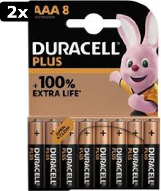 2 piles Duracell Alkaline Plus Piles AAA - 8 pièces