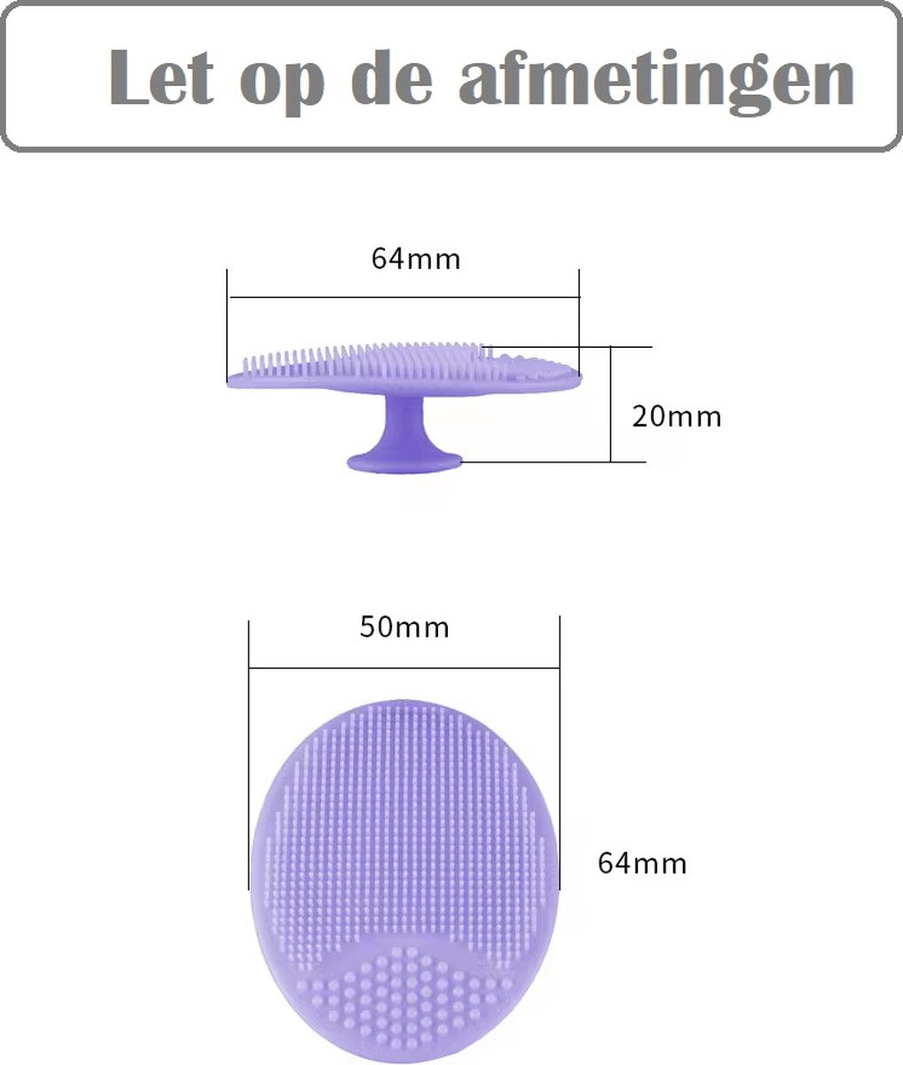 2 pièces-éponge de brosse de Massage en Siliconen Bébé - Lessive du cuir chevelu-rose et violet