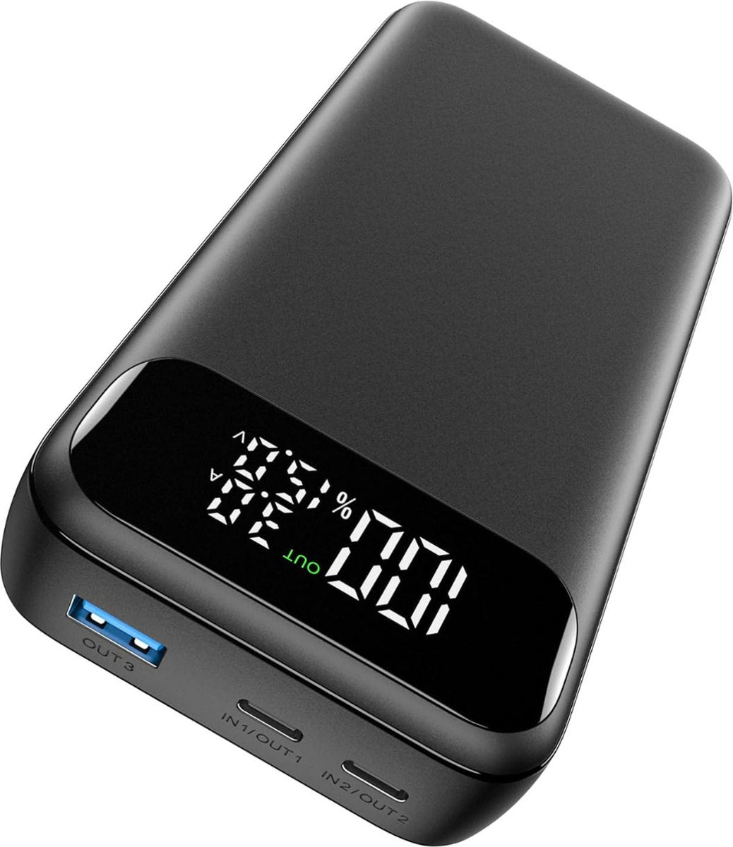 A ADDTOP Powerbank 20000 mah - Adaptateur USB C pour téléphone et ordinateur portable - Chargeur rapide avec 3 options de charge - Zwart