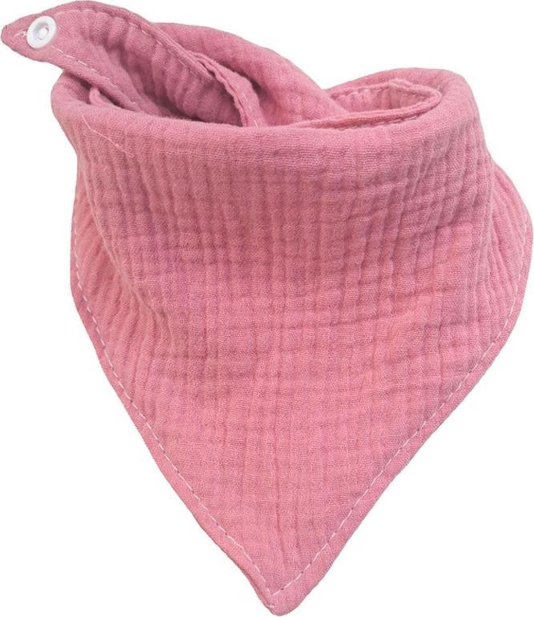 5 pièces Bavoirs bandana hydrophile - Rose uni - blanc gris - coton - bavoirs bave