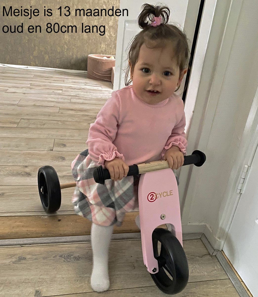 2Cycle Draisienne 2 en 1 - Tricycle - Bois - 1 An - Rose - Balance