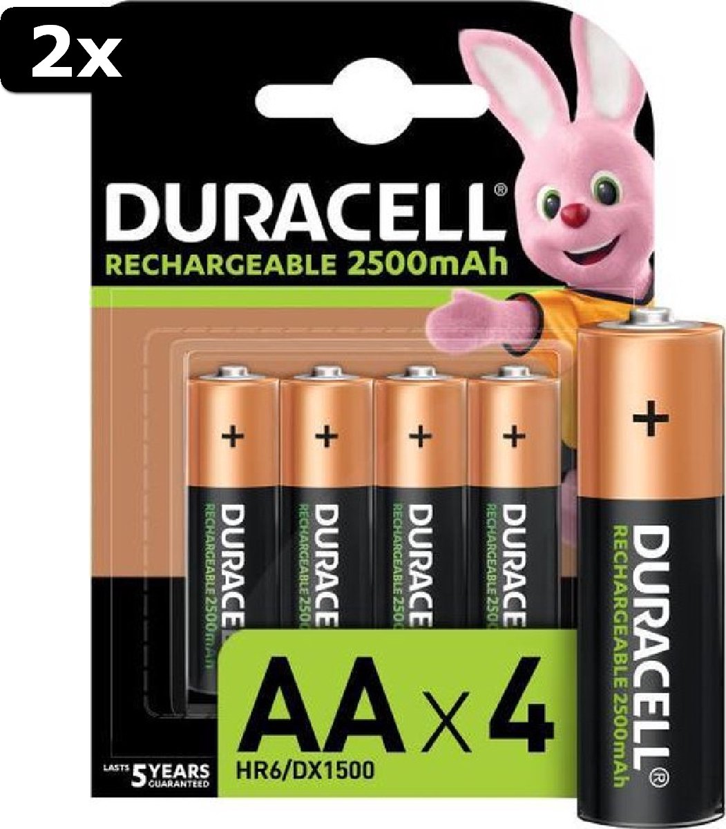 2x piles rechargeables NiMH AA 2500mAh 4pcs.