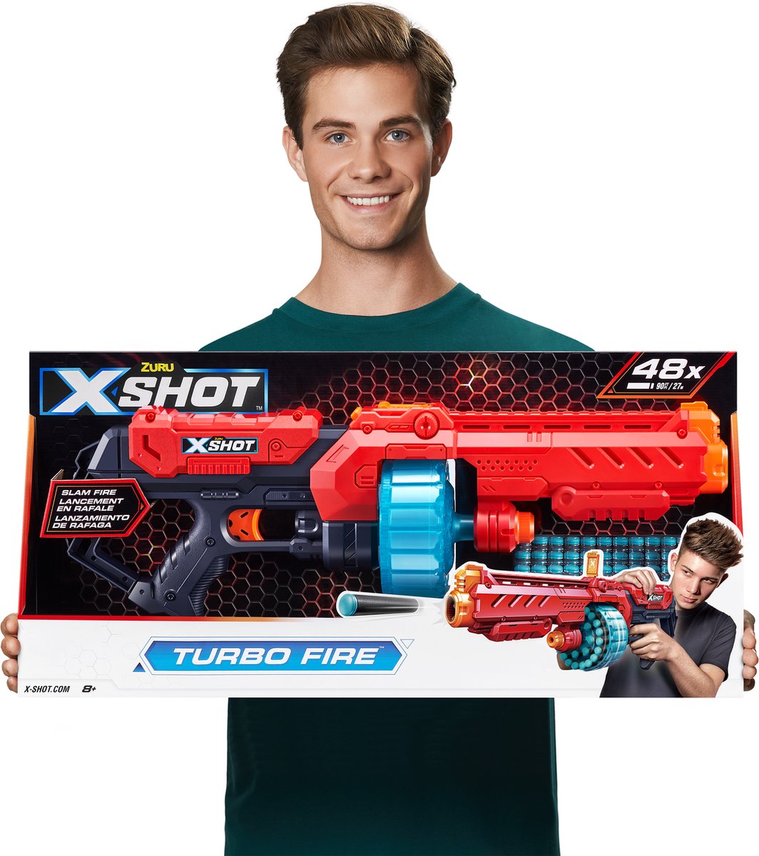 ZURU X- Shot Excel Turbo Fire Blaster - Blaster jouet - 48 fléchettes