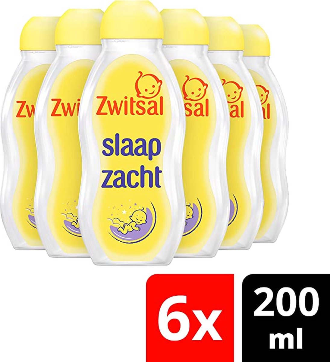 Zwitsal Bébé Sleep Huile de Massage douce à la Lavande - 6 x 200 ml - Pack économique