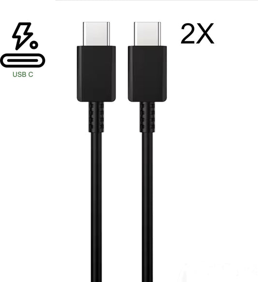 2 Pièces Câble USB C vers USB-C 1 Mètre - Convient Samsung S25/S24/S23/S22/S21/S20/ Plus/ Ultra/Tab - waeyz Câble de Charge Rapide USB C vers USB C Chargeur Fast