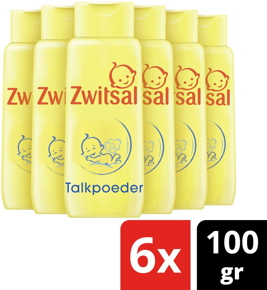 Zwitsal de talc Zwitsal - 6 x 100 gr - Emballage avantage