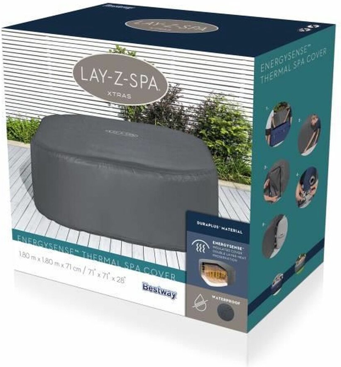 Abri de piscine Bestway LAY-Z-SPA Grijs