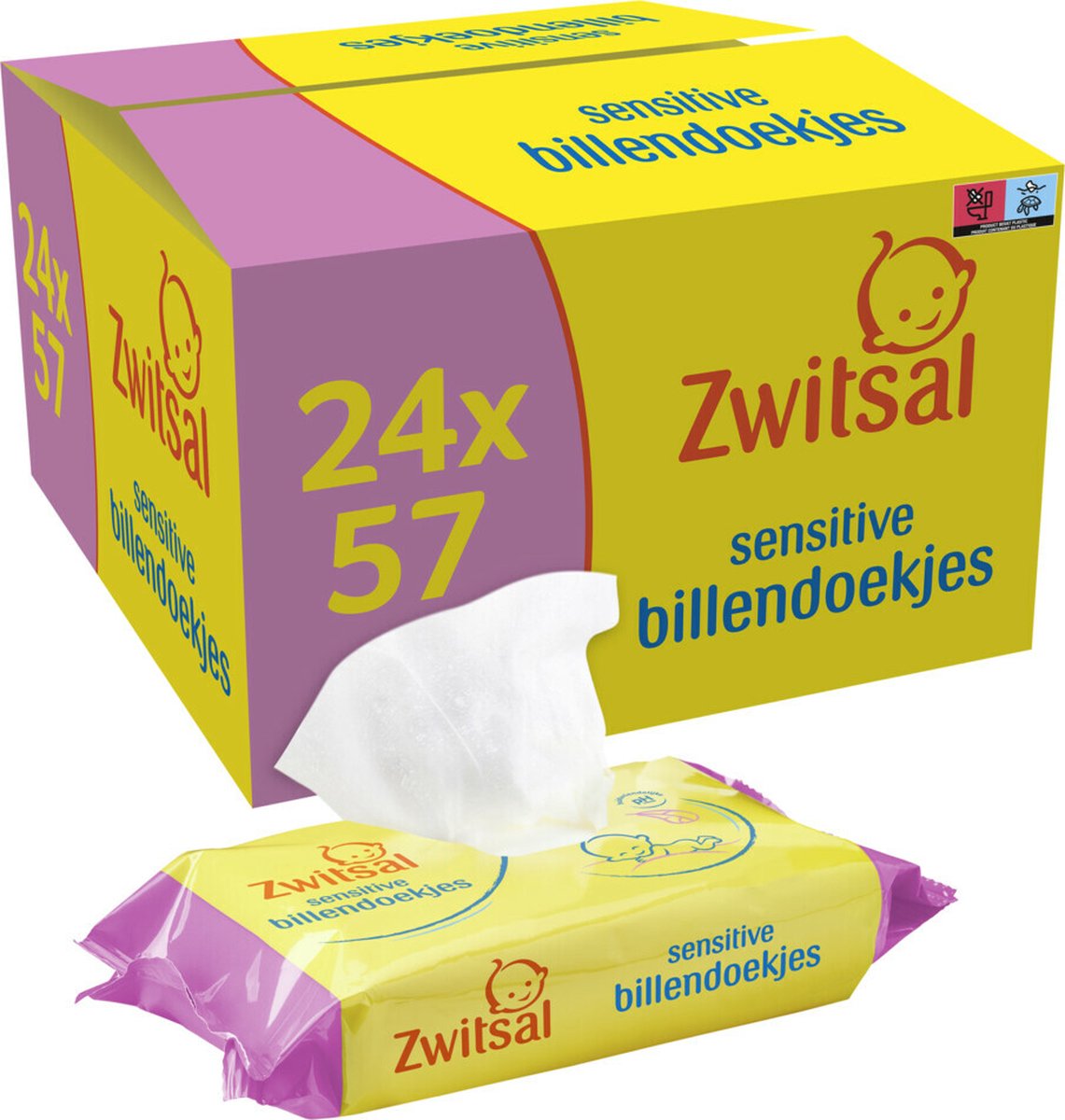 Zwitsal Bébé Lingettes Sensitive - 1368 Lingettes - Pack Zwitsal