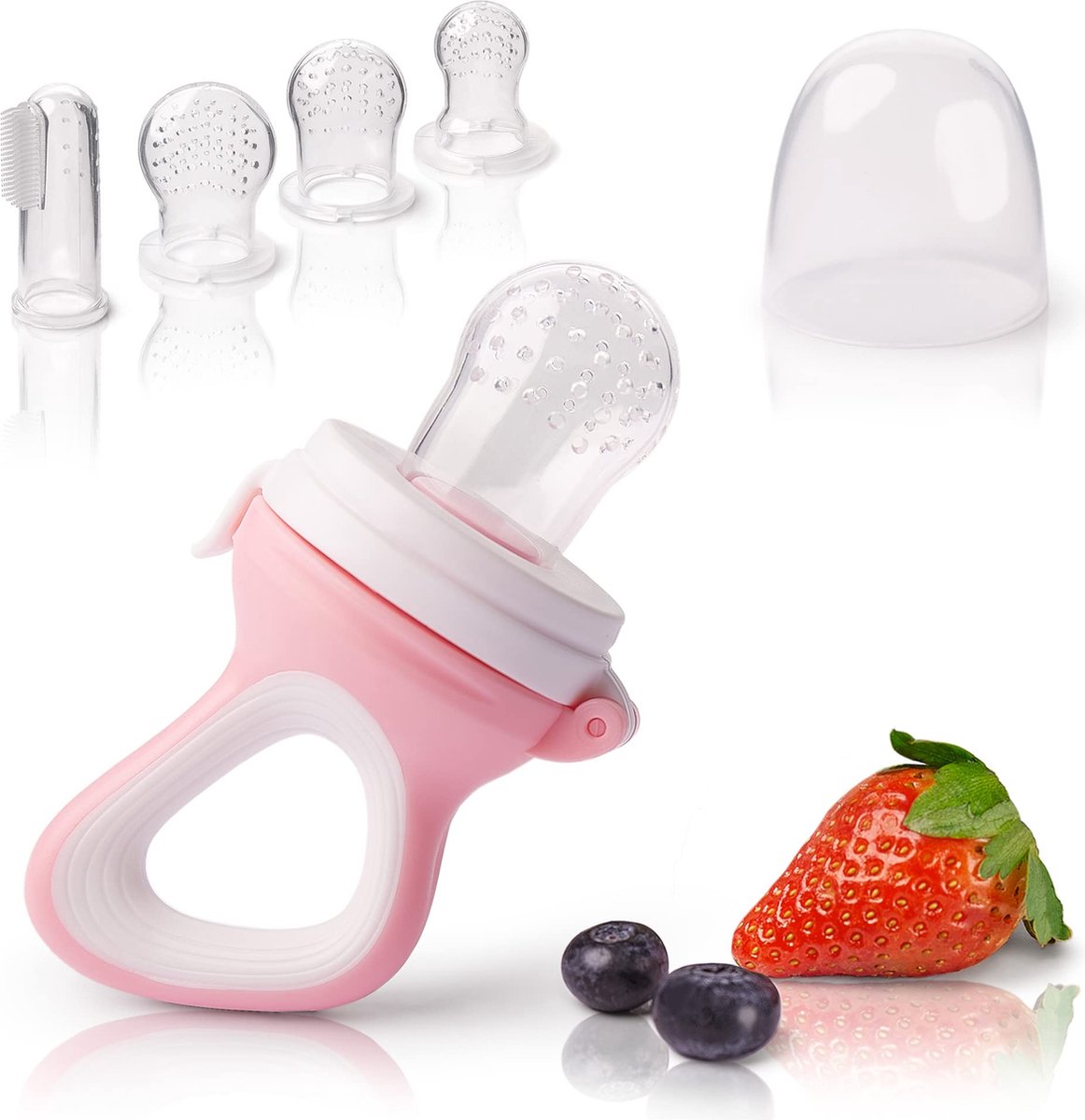 2 Fruchtsauger Für Baby Kleinkind 6 Ersatzsauger In 3 Größen - Rosa/Lila 2 Stück (1er Pack) Silicone