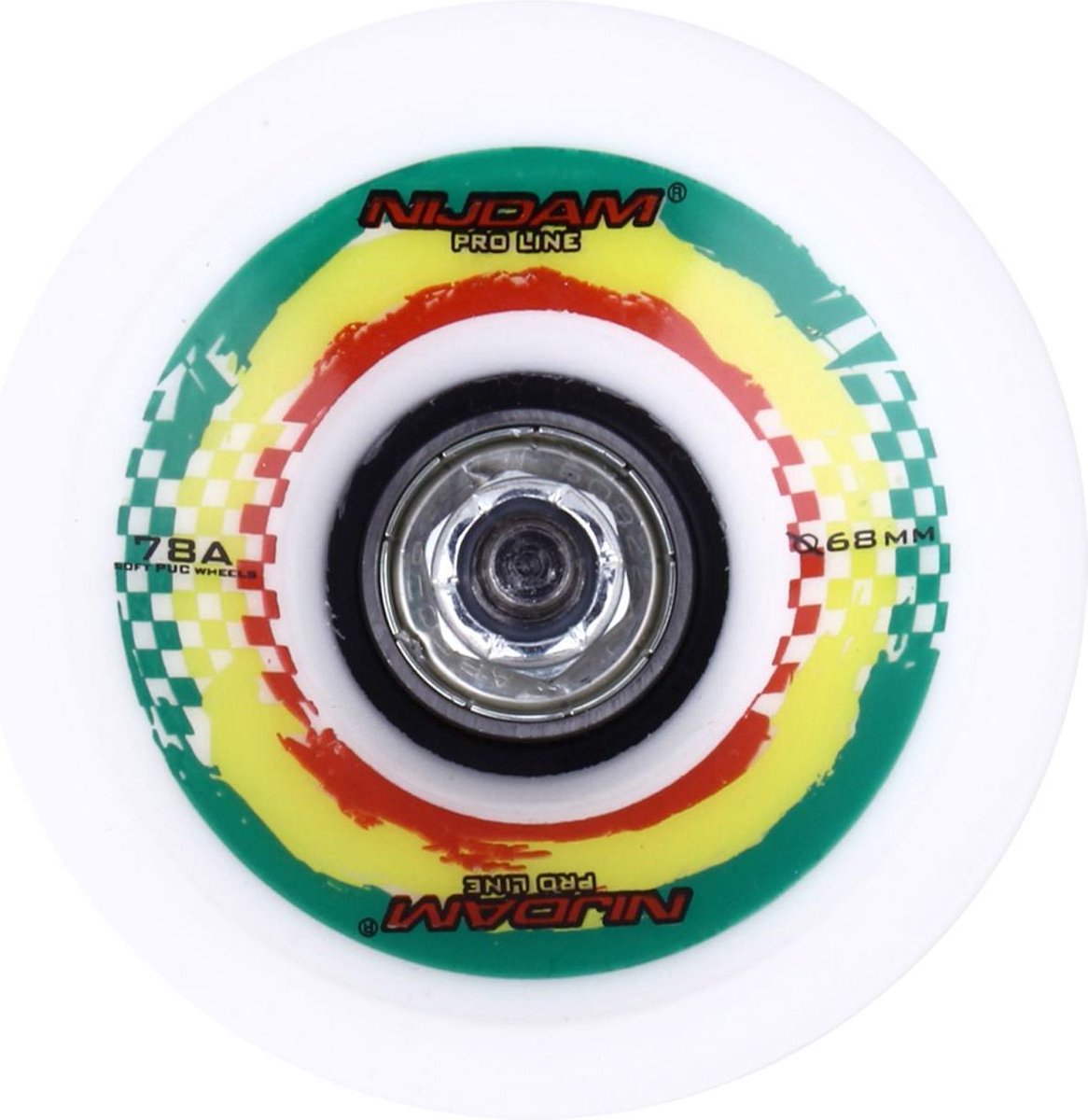 "Nijdam Pro-line Longboard 42" "Kicktail Bamboo - Rasta Revolution - Rouge / Jaune / Vert"