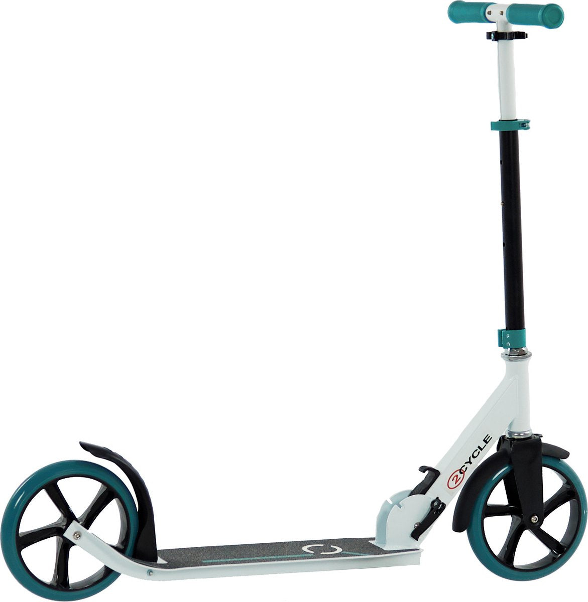 2Cycle Step - Aluminium - Grandes Roues - 20cm -Turquoise - Autoped - Trottinette