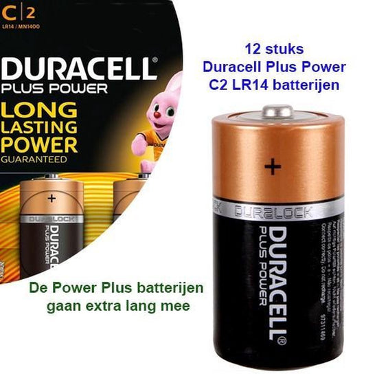 10 piles Duracell Plus Power C2 LR14