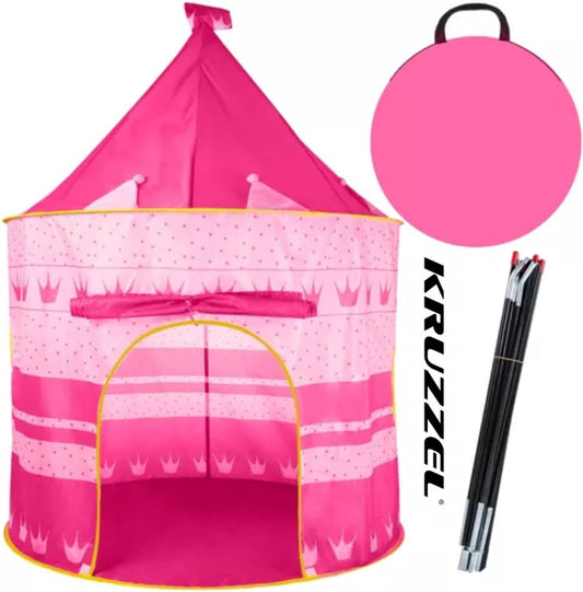 "Kruzzel - Tente pour enfants rose de style palais - Intérieur et extérieur | Maisonnette pliable avec fenêtres et sac de transport - Tentes pour jouer - Tentes Enfants - Tente pour enfants - Perfect pour les princesses et les jeux imaginatifs !''