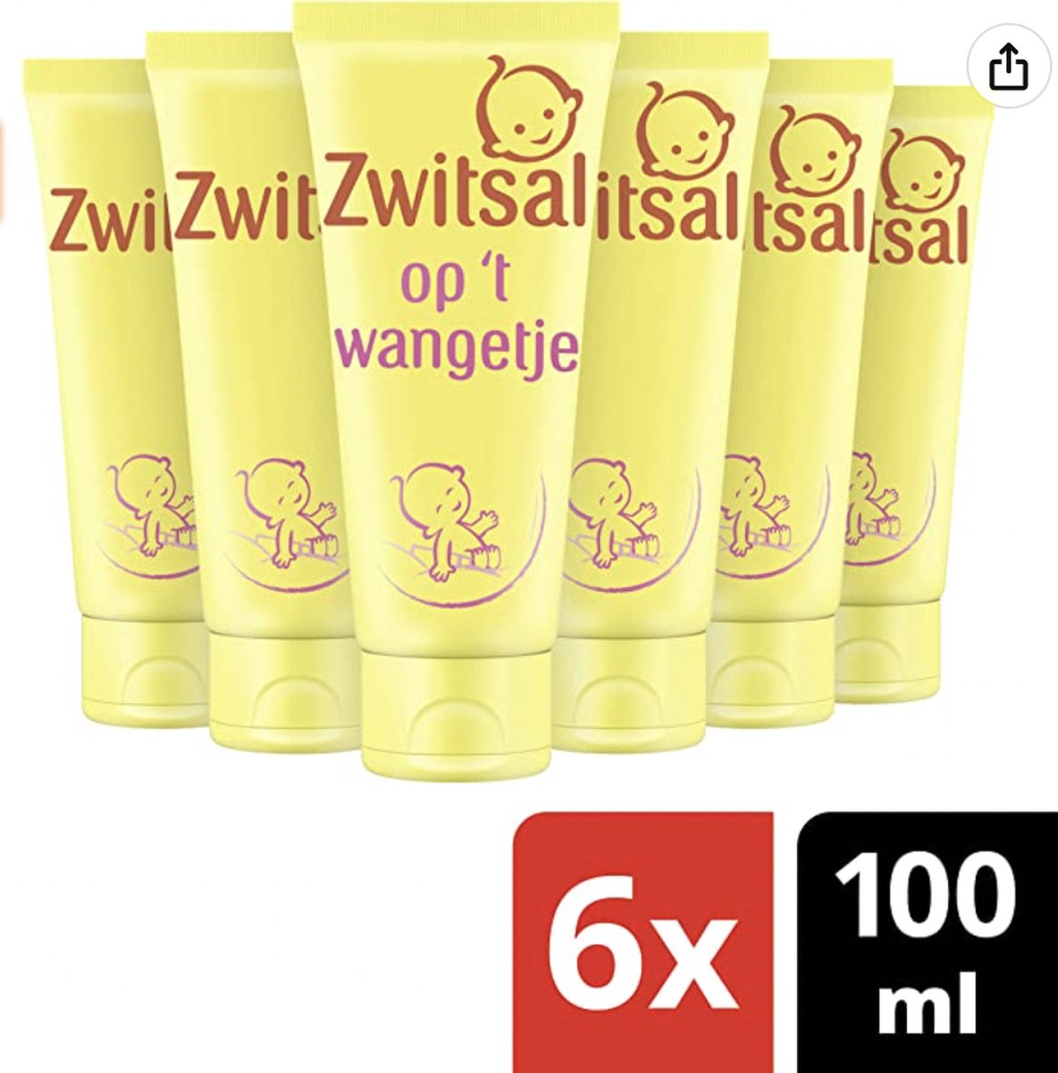 Zwitsal Op 'T Wangetje Crème Visage - 6 x 100 ml - Pack Économique