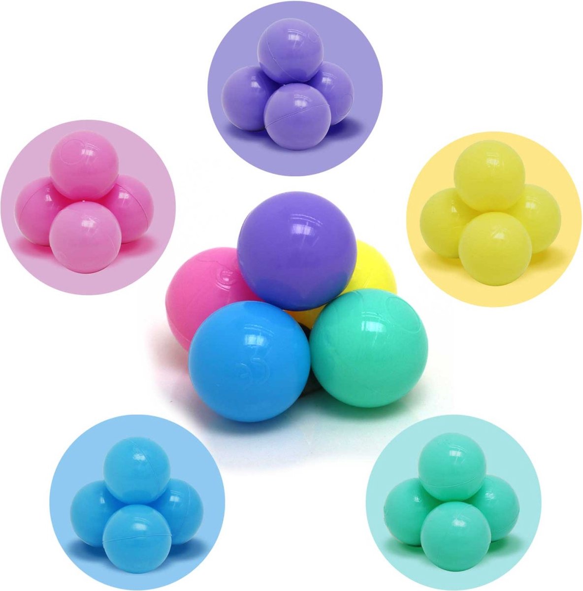 100 Balles colorées pour piscine à balles - Balles de jeu en plastique pour piscine à balles Bébé de 5,5 cm