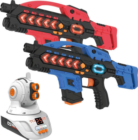 2 pistolets laser KidsFun Plus + projecteur - jeu de balises laser outdoor et intérieur