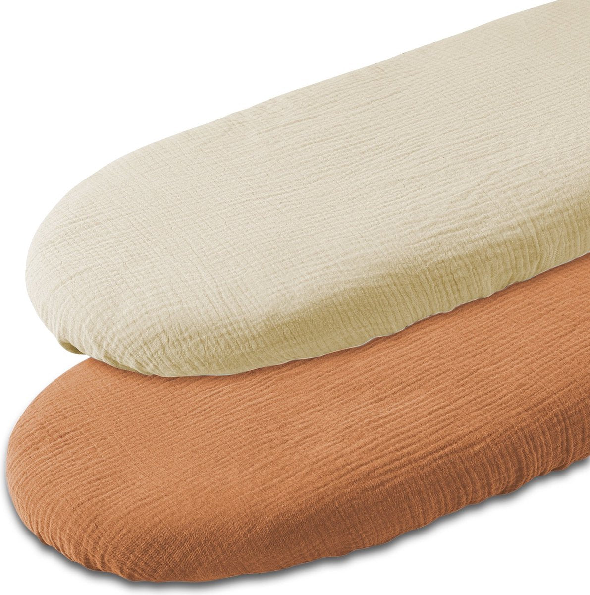 2 pièces - Hoeslaken hydrophile pour berceau Bébé - Matelas poussette - 80x40 cm - Taupe et marron uni