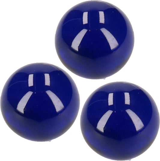 3x morceaux de marbre bleu foncé 6 cm - bosses - speelgoed Mega billes