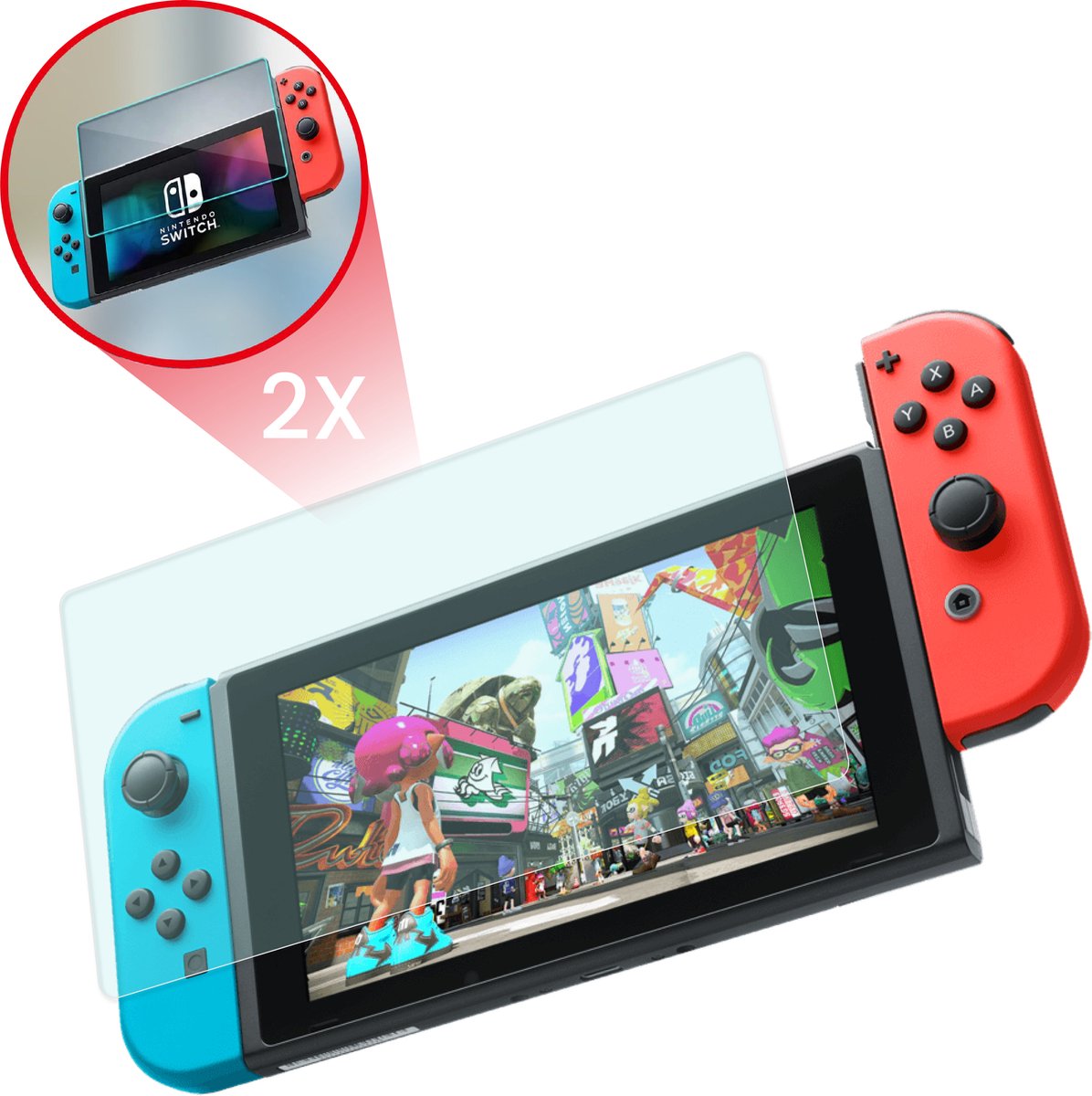 2BEFUN® Protecteur d'écran adapté pour Nintendo Switch OLED - 2 pièces - Verre trempé - Accessoires de vêtements pour bébé Nintendo Switch - Protecteurs d'écran - Verre de protection