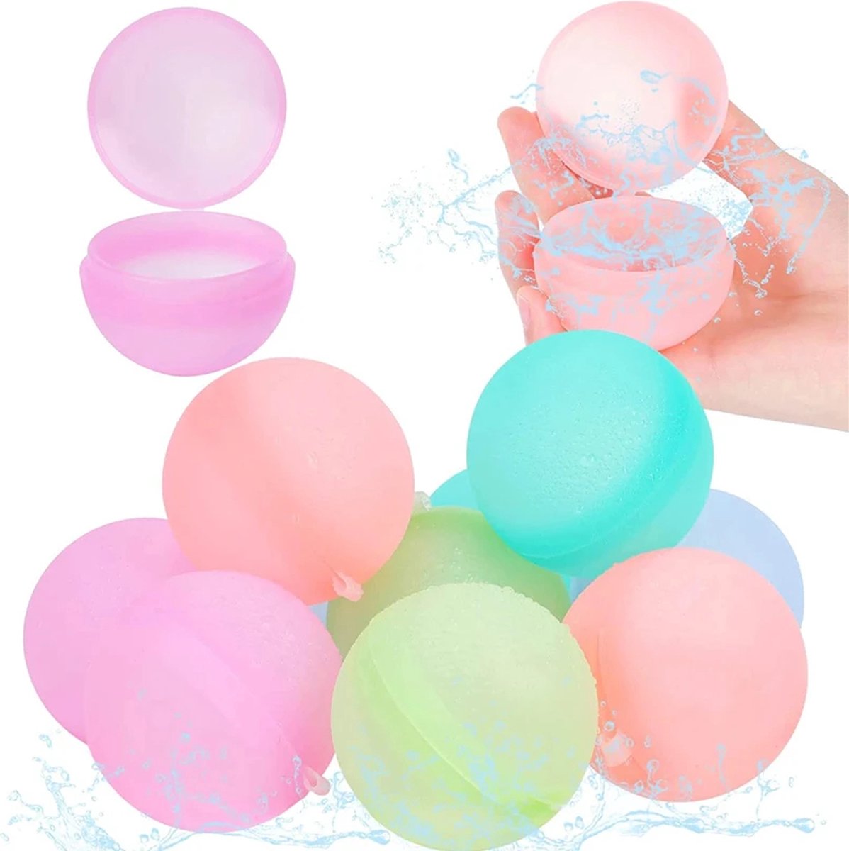 30 PIÈCES Ballons à eau réutilisables - Ballon à eau rechargeable auto-scellant - Jouets à eau Boule à éclaboussures d'eau