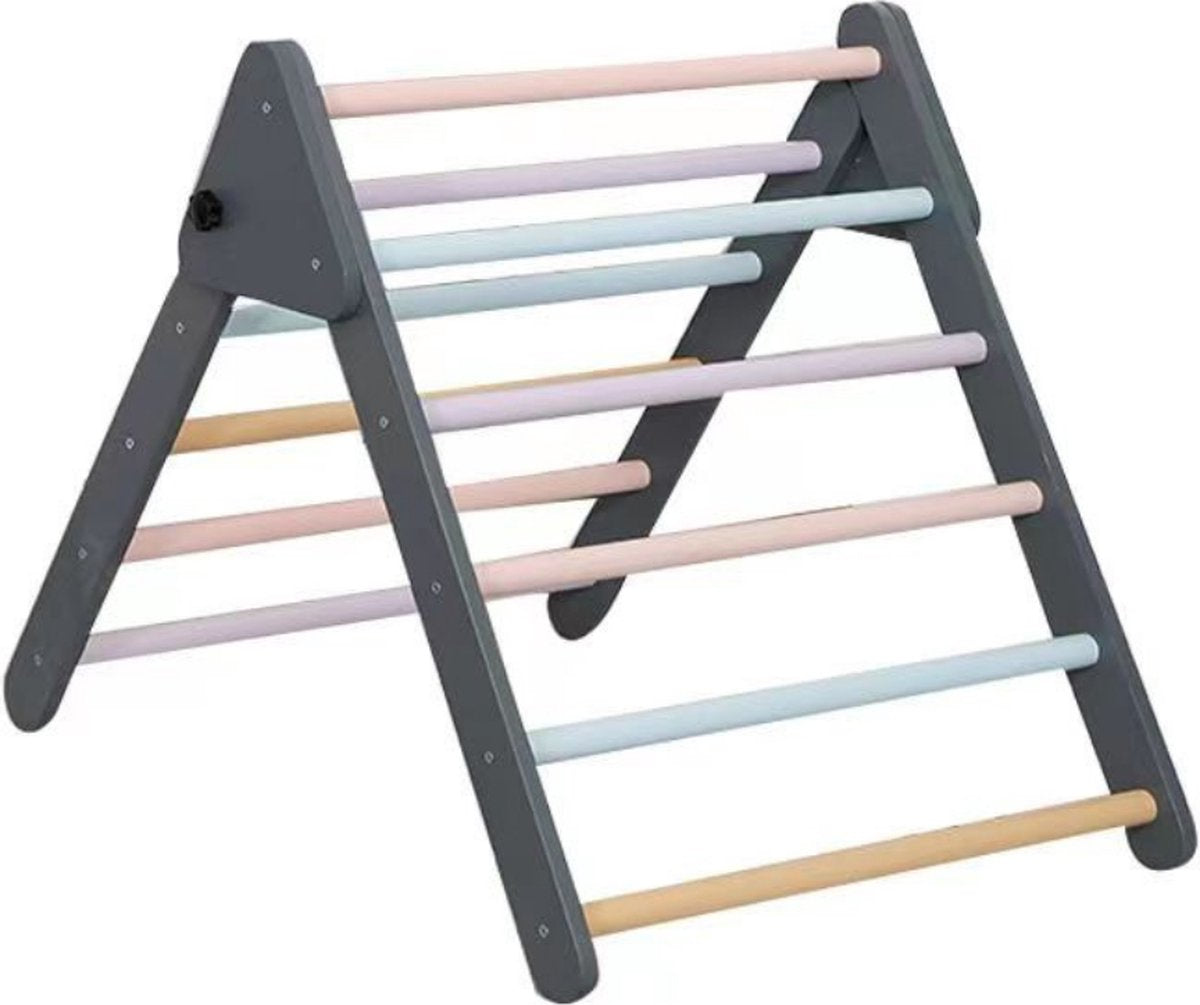 " Portique d'escalade de Jeux Bois Buxibo Naturel - Jouets Montessori | Durable | Motricité | Équilibre | Développement créatif | Éducatif | | 74x60 cm - Couleurs pastels