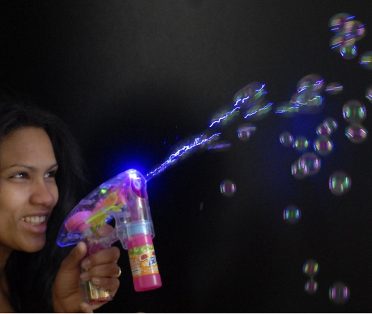 3x Bubble gun avec lumière LED 14 cm - Bubble gun - Bubble guns - Jouets d'extérieur fun items