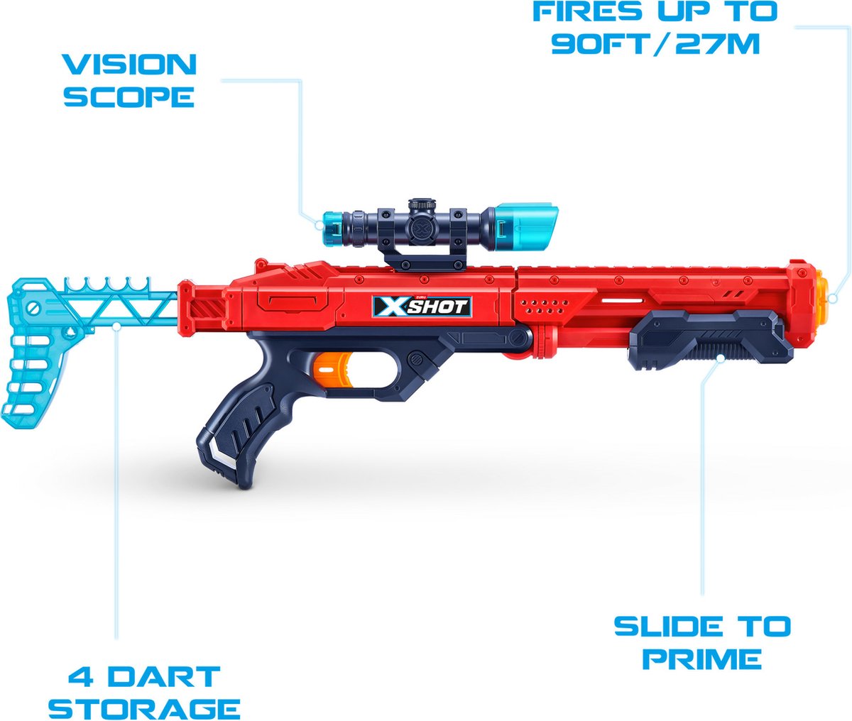 Zuru X- Shot Excel Hawk Eye Blaster avec 16 fléchettes