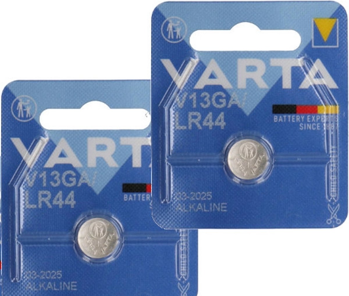 2 pièces Varta V13GA/LR44/LR1154 125 mAh 1,55 V pile Knoopcel électronique professionnelle