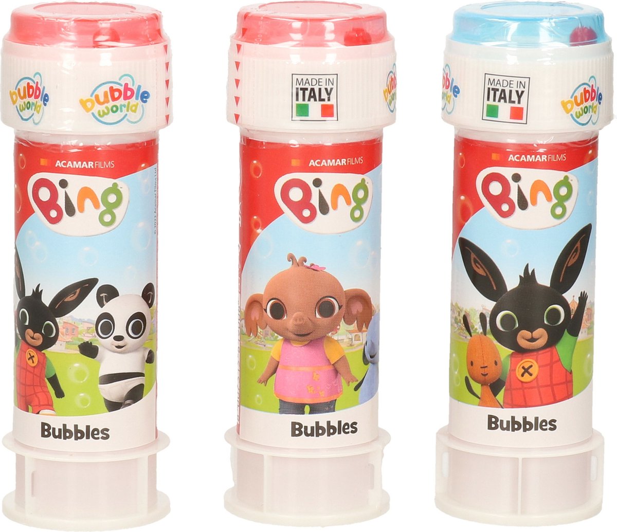 3x Bouteilles à bulles Bing avec jeu 60 ml pour enfants - Jouets distributeurs - speelgoed à saisir