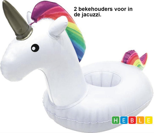 *** 2x porte-gobelet gonflable Unicorn Summer Licorne - Perfect pour jacuzzi ou piscine - par Heble® ***