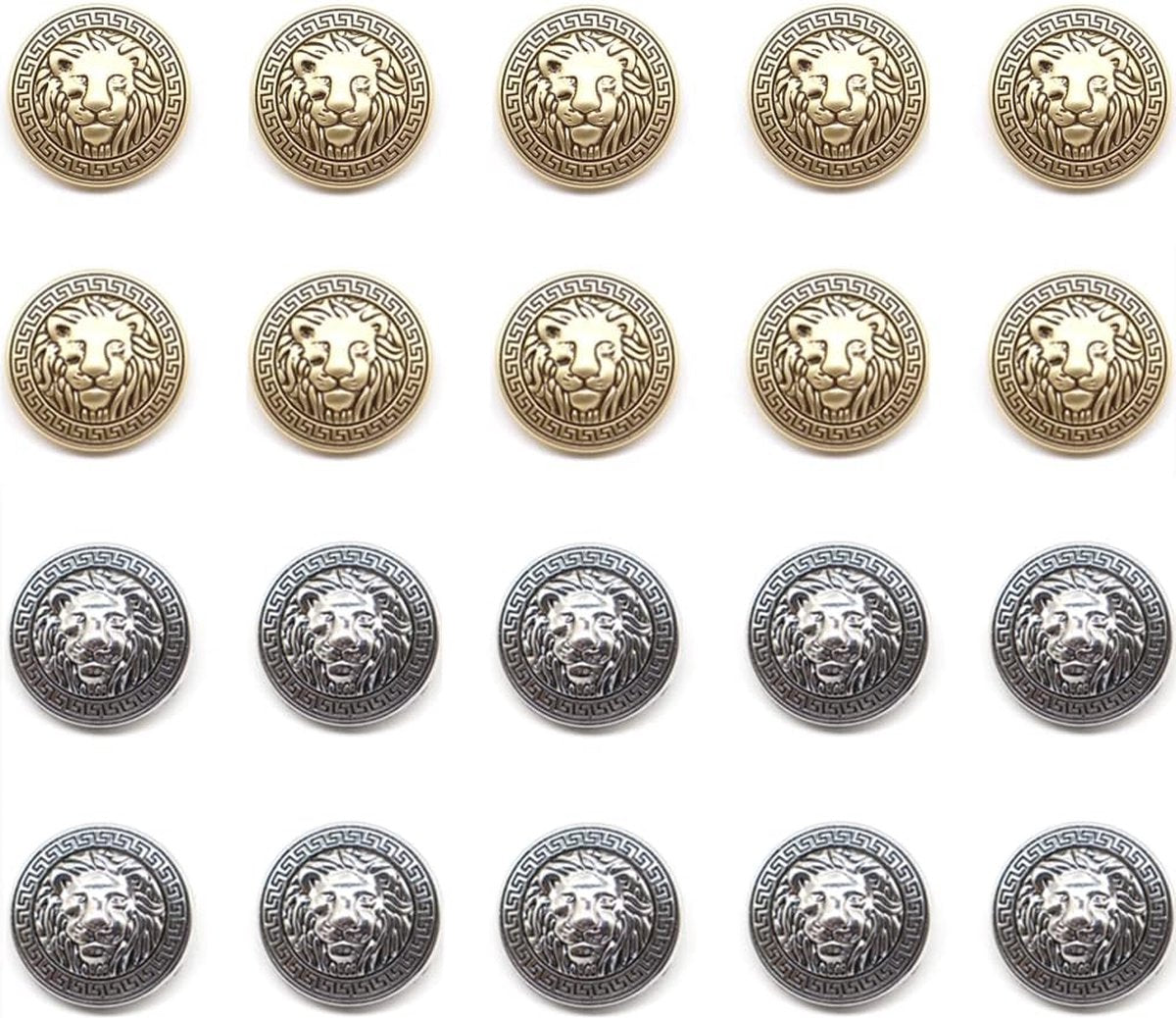 20 pièces boutons de couture en métal doré pour Vêtements -boutons de blazer et de veste de forme ronde