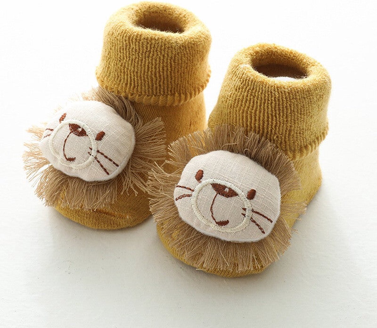 2 Paires - Chaussettes Antidérapantes Chaussettes Enfants - Lion Hippo - 1-3 ans