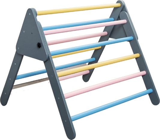 " Portique d'escalade de Jeux Bois Buxibo Naturel - Jouets Montessori | Durable | Motricité | Équilibre | Développement créatif | Éducatif | | 74x60 cm - Couleurs pastels