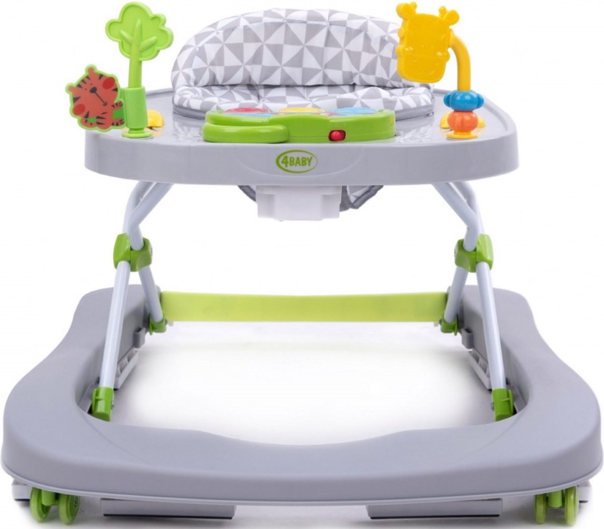 4Baby Walk 'n Push Gris Trotteur, support premier pas avec panneau de jeu et très maniable, Grijs 7039