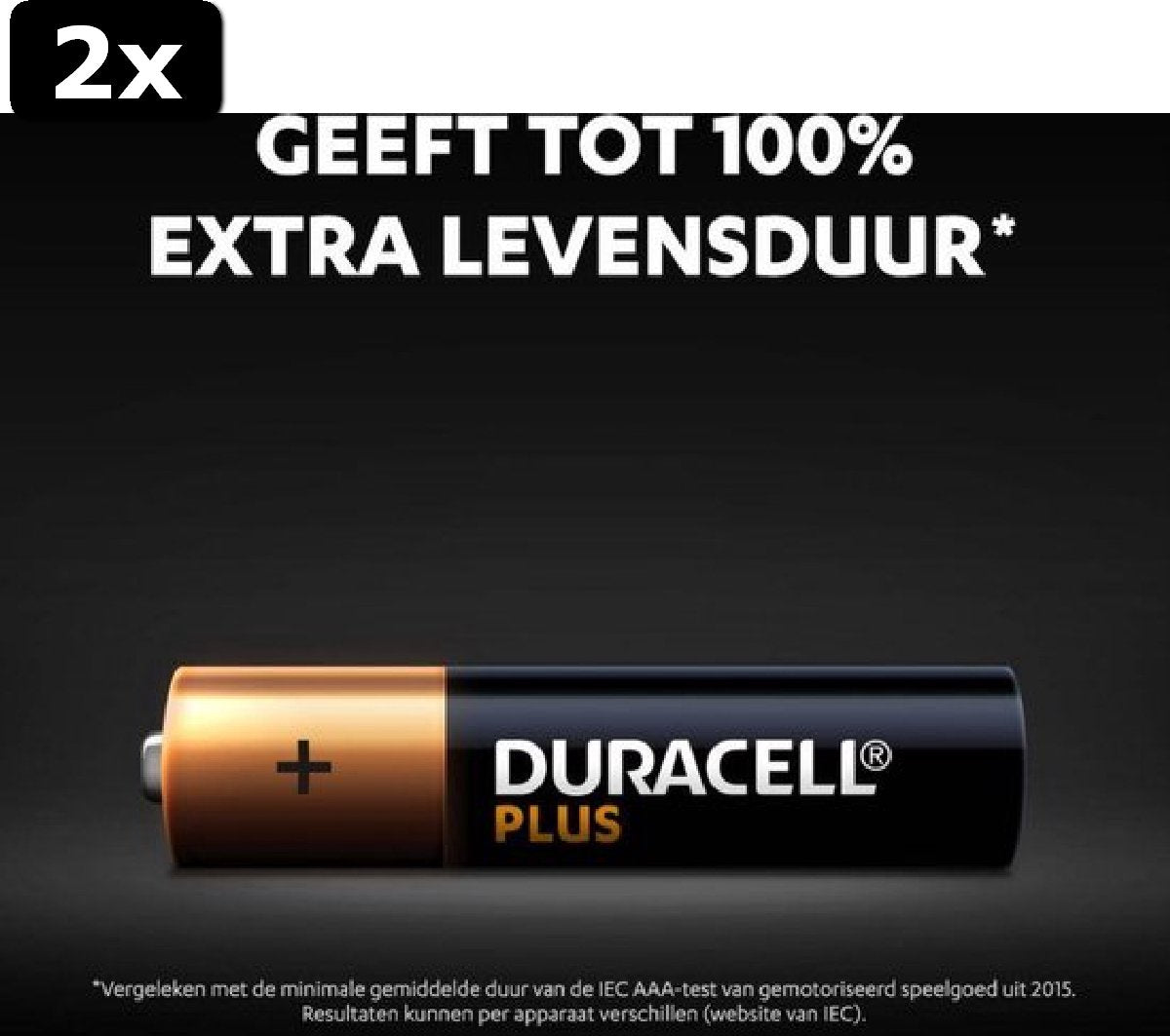 2 piles Duracell Alkaline Plus Piles AAA - 8 pièces