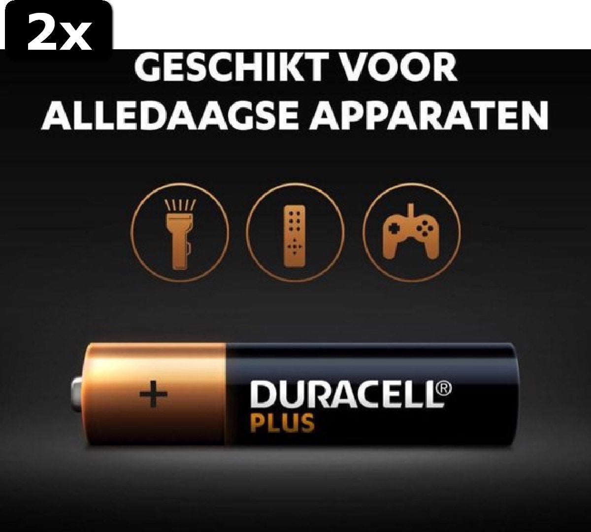 2 piles Duracell Alkaline Plus Piles AAA - 8 pièces