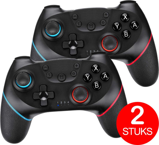 2x manette sans fil adaptée à TOUS les Nintendo Switch et OLED - Poignée ergonomique Gripstand