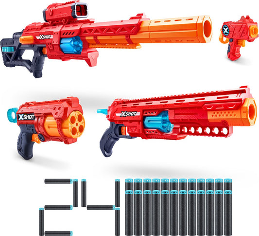 ZURU - XSHOT - Excel Range X8 & Hawk Eye & Fury 4 & Micro Combo Pack (24 fléchettes) de ZURU