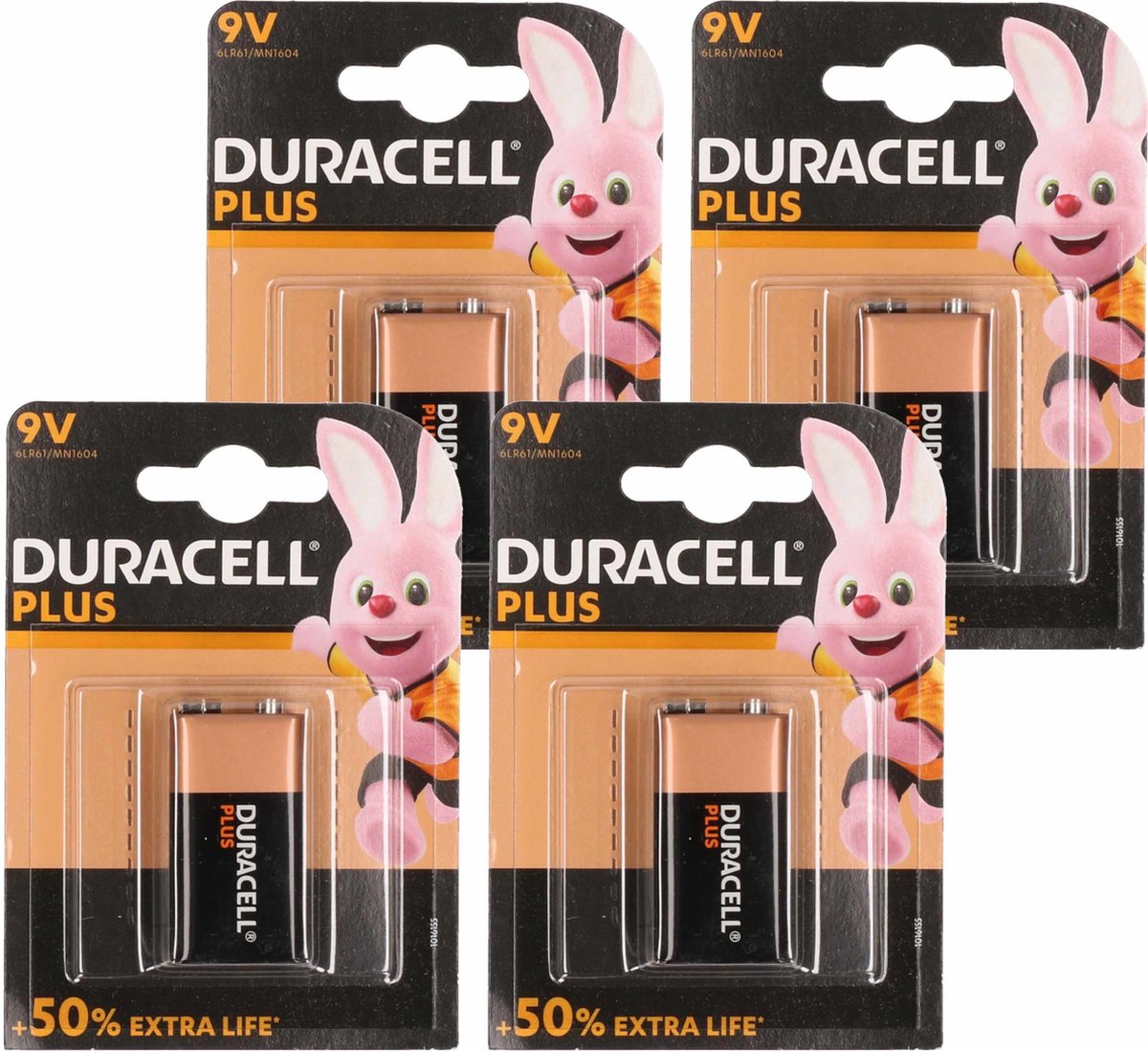 4x bloc pile 9 volts Duracell - piles - blocs haute énergie / 9V