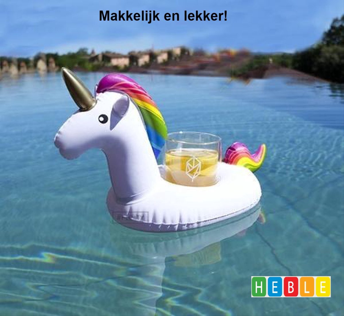 *** 2x porte-gobelet gonflable Unicorn Summer Licorne - Perfect pour jacuzzi ou piscine - par Heble® ***