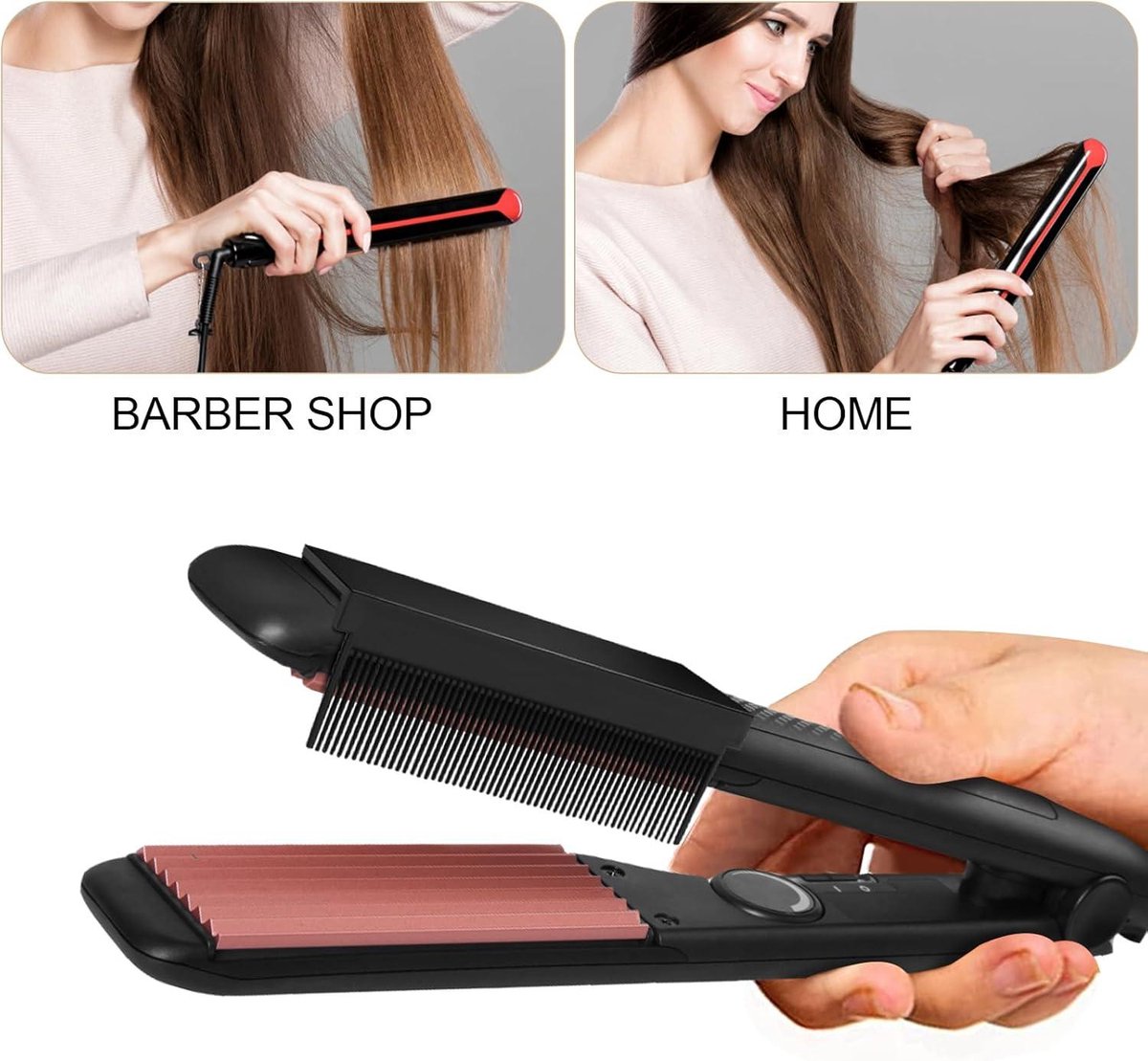 2 pièces Peignage à lisser les cheveux Type V femmes DIY Peignage Accessoires de vêtements pour bébé pour cheveux fer plat lissage barbier peigne à lisser pour la Home professionnelle femmes hommes salon de coiffure - noir - Tools de Coiffure .