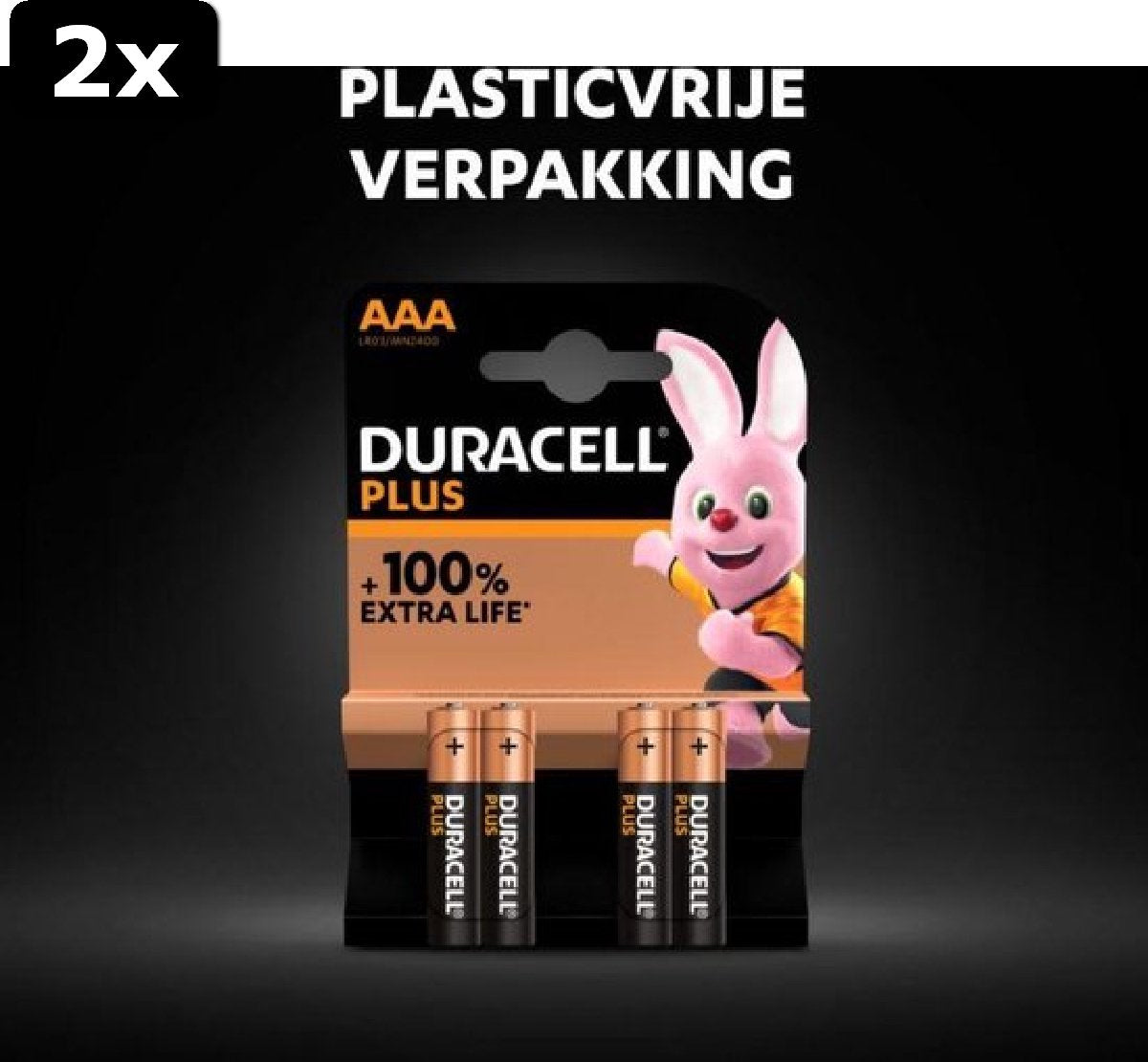 2 piles Duracell Alkaline Plus Piles AAA - 8 pièces