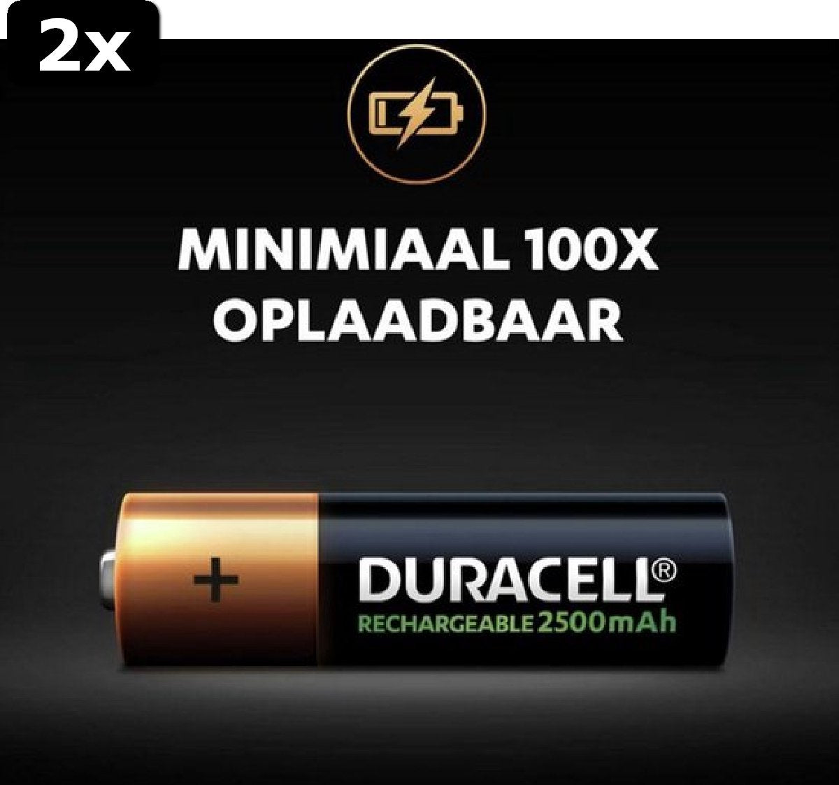 2x piles rechargeables NiMH AA 2500mAh 4pcs.