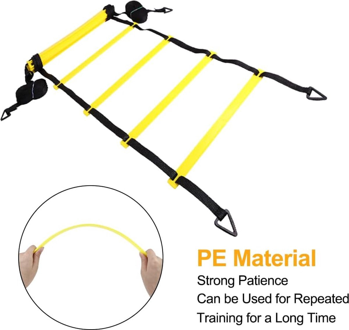 Accessoires d'entraînement de football, échelle de coordination, échelle d'entraînement, échelle de coordination avec 12 chapeaux, 4 poteaux, kit d'entraînement de football, équipement, accessoires, entraînement de football