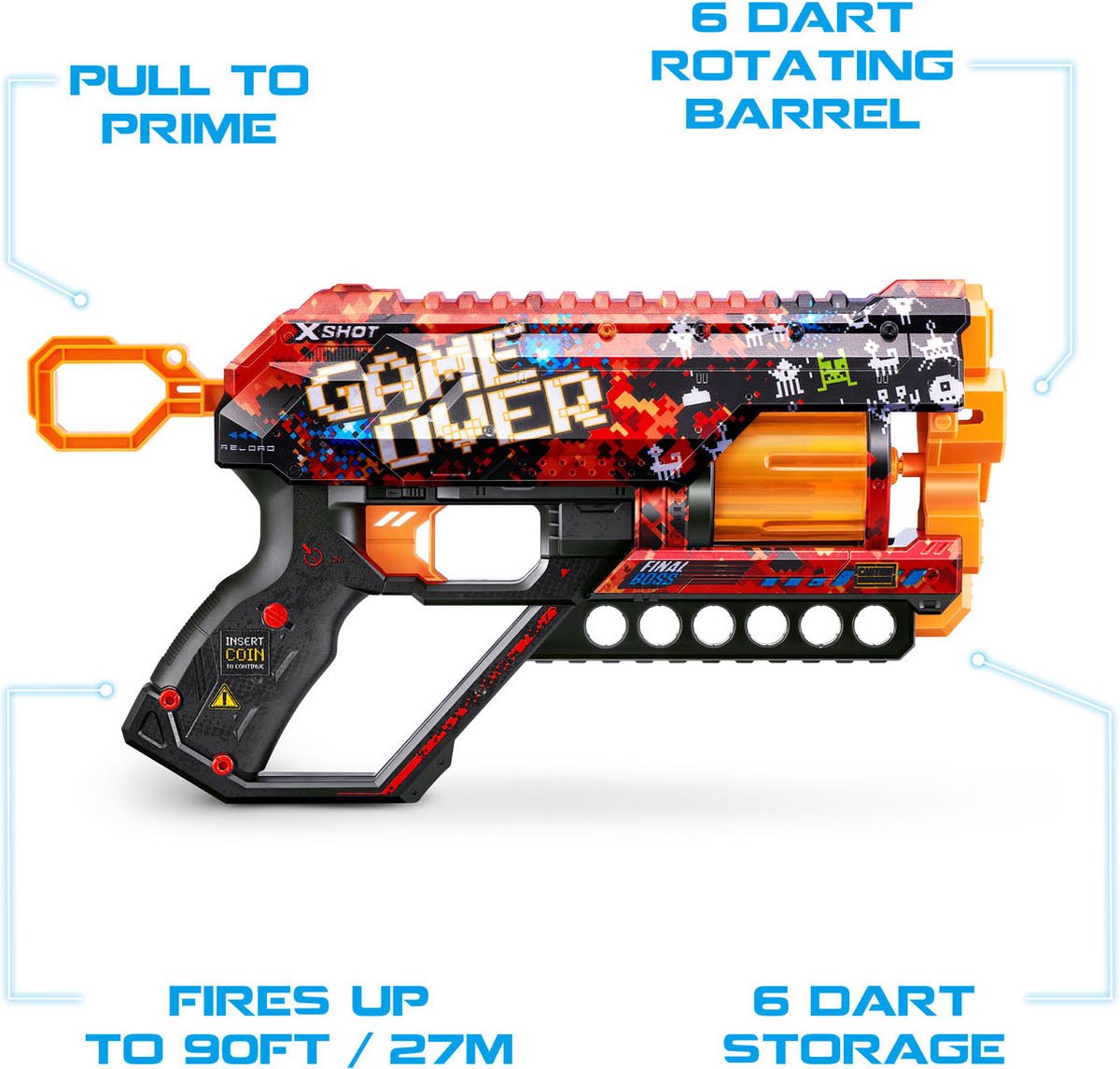 ZURU X- Shot Skins Griefer avec 12 fléchettes