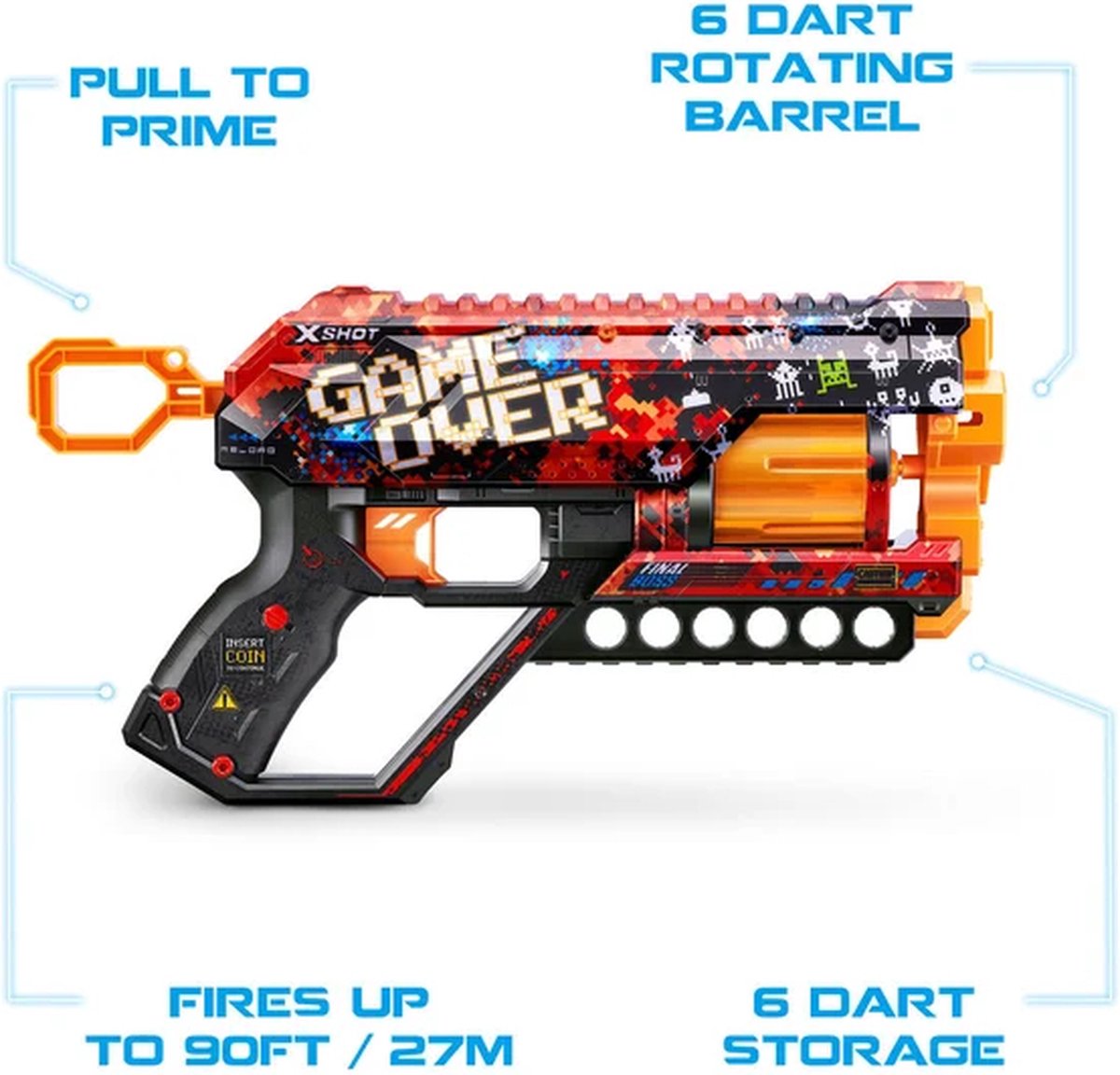 ZURU X- Shot Skins Griefer avec 12 fléchettes