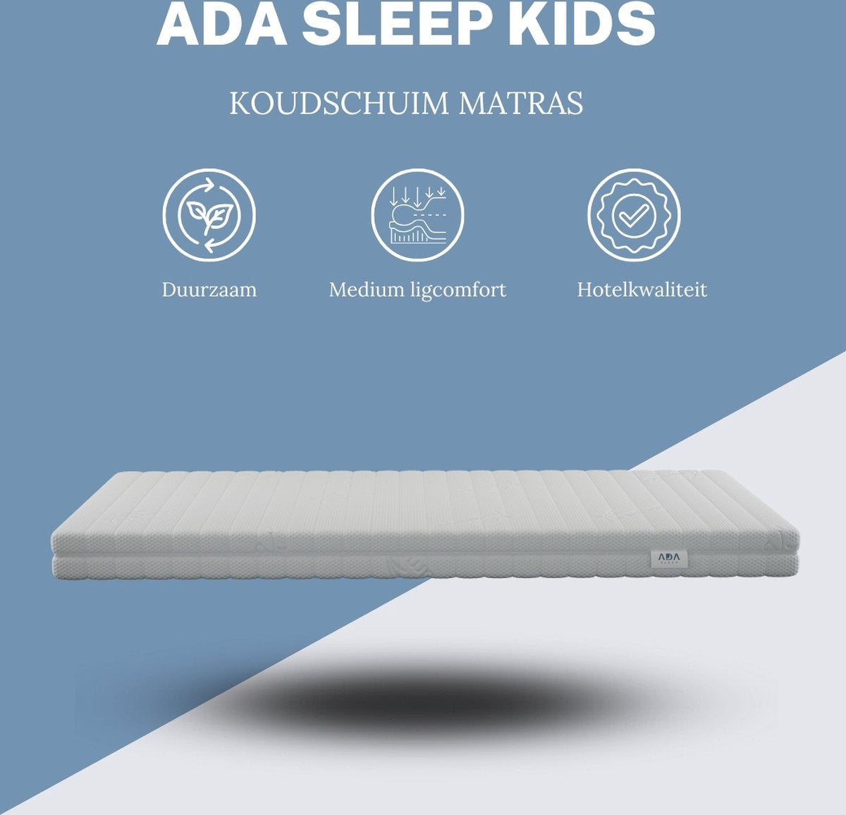 Ada Sleep Kids - matelas mousse froide 60x120x10 - lit - housse lavable - hypoallergénique - certifié CertiPUR® et Okoetex