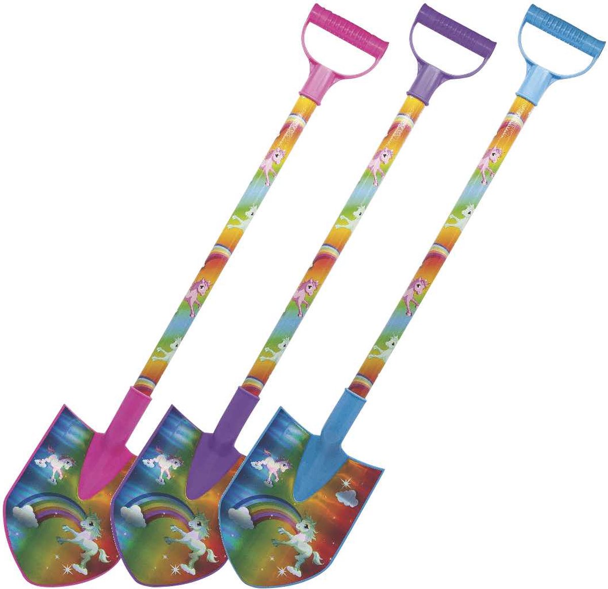 1x Summerplay Shovel Unicorn 76cm pour les enfants à partir de 3 ans bleu/violet/rose pelle pour enfants