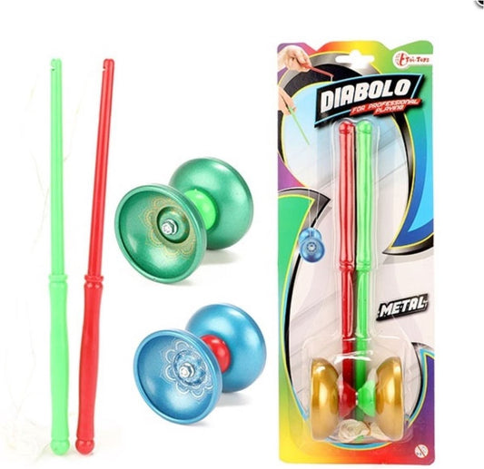 2 jeux de diabolo 24 cm plastique - métal